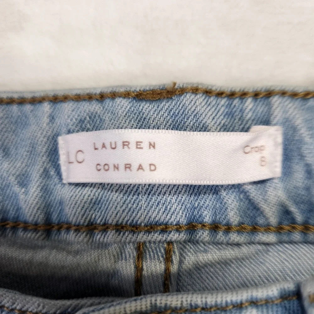 Lauren Conrad Womens Crop Jeans Light Wash Distressed Size 6‎